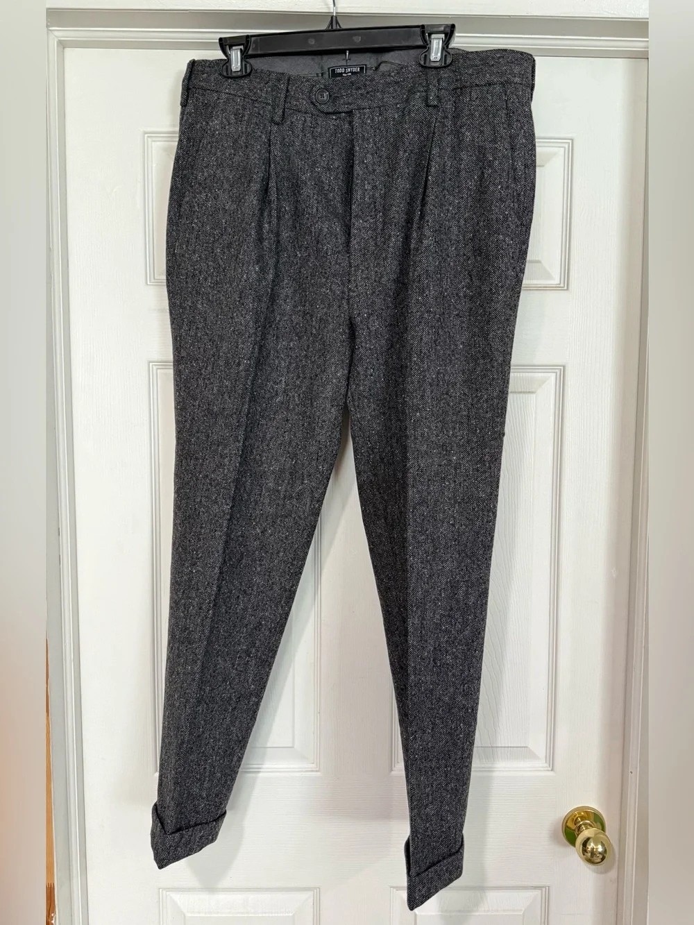 TODD SNYDER Men's Charcoal Gray Madison Trouser Dress Pants